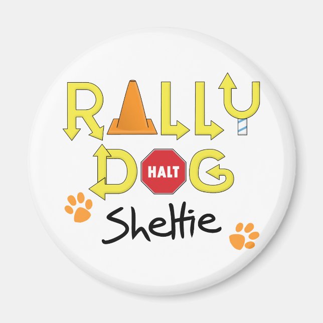 Sheltie Rally Dog Magnet (Front)