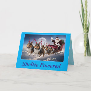 Sheltie Reindeer Holiday Card