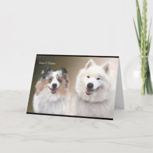 Sheltie & Samoyed Greeting Card; NSR Support Card