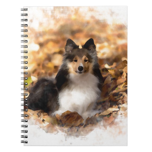 Sheltie Shetland Sheepdog Art Painting Notebook (Front)