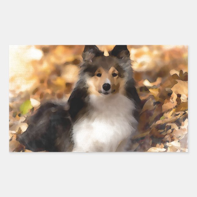 Sheltie Shetland Sheepdog Art Painting Sticker (Front)