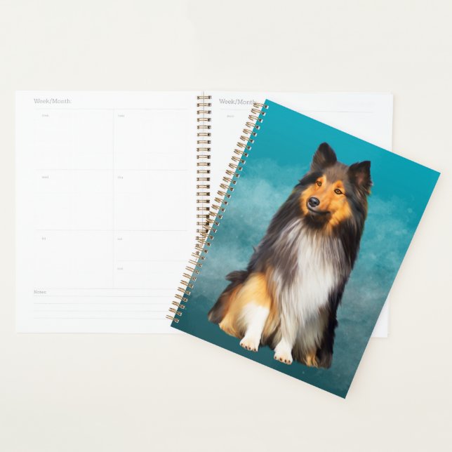 Sheltie Shetland Sheepdog Art Portrait (Devant avec enveloppe)