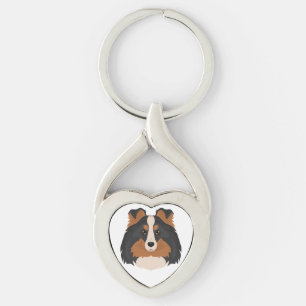 Sheltie, Shetland Sheepdog dog mix Keychain