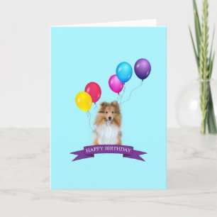 Sheltie Shetland Sheepdog Happy Birthday Card