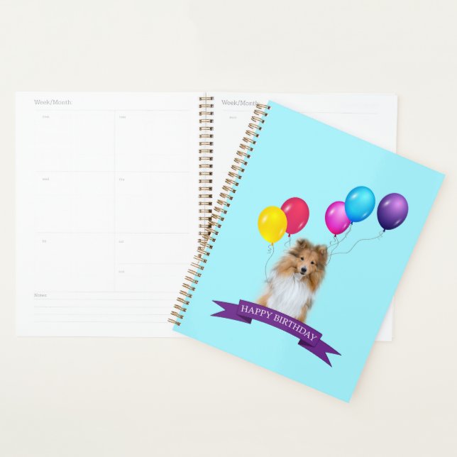 Sheltie Shetland Sheepdog Happy Birthday Gift Bag Planner (Display)