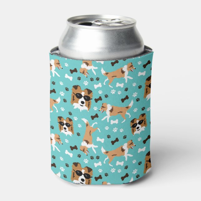 Sheltie Shetland Sheepdog Mini Collie Can Cooler (Can Front)