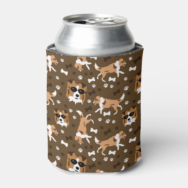 Sheltie Shetland Sheepdog Mini Collie Can Cooler (Can Front)