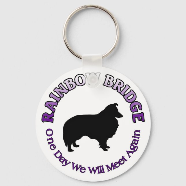 SHELTIE SHETLAND SHEEPDOG RAINBOW BRIDGE  KEYCHAIN (Front)
