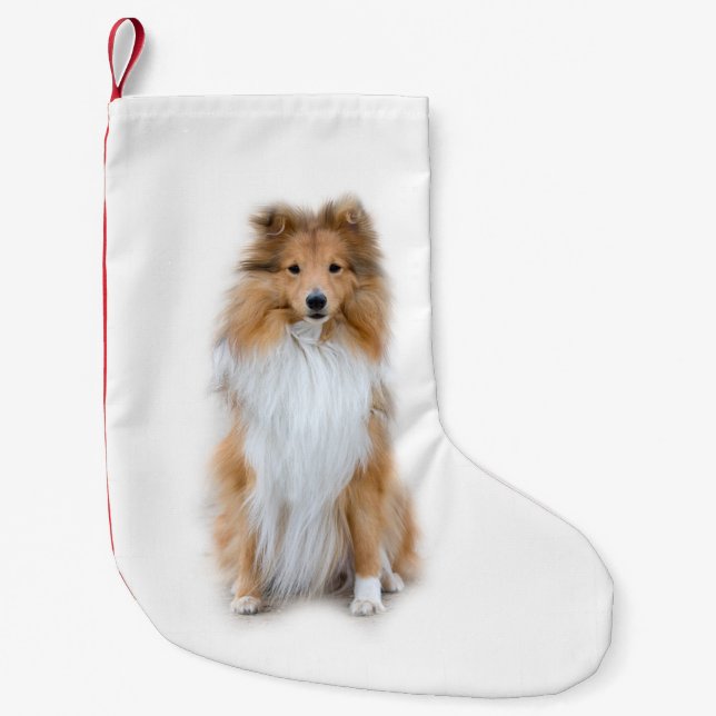 Sheltie Shetland Sheepdog Small Christmas Stocking (Front)