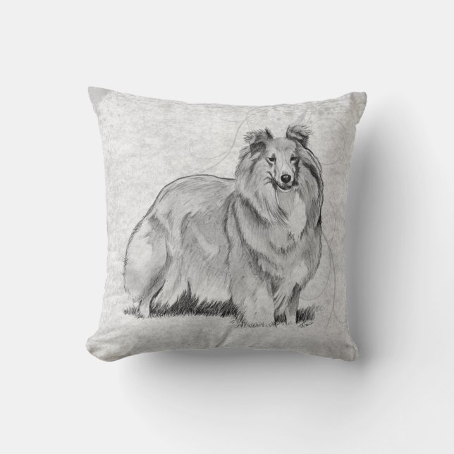 Sheltie - Shetland Sheepdog Throw Pillow (Front)