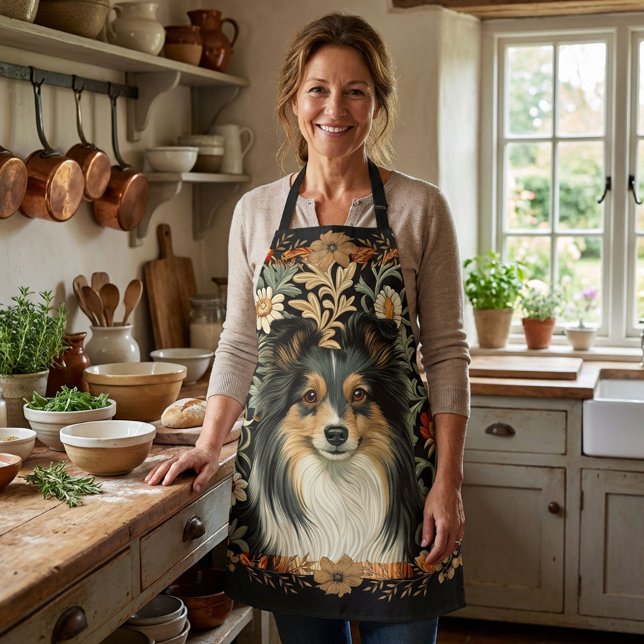 Sheltie Shetland Sheepdog Vintage Country Kitchen Apron (Creator Uploaded)