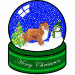 sheltie snow globe photo sculpture ornament<br><div class="desc">cute holiday ornaments</div>