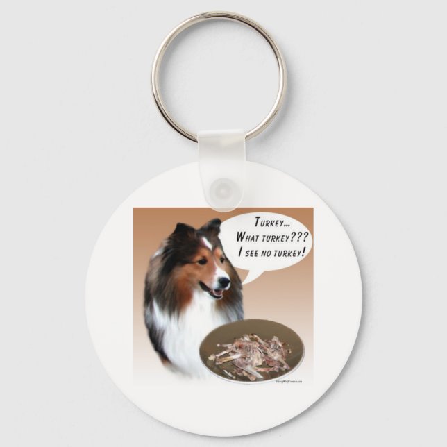 Sheltie Turkey Keychain (Front)