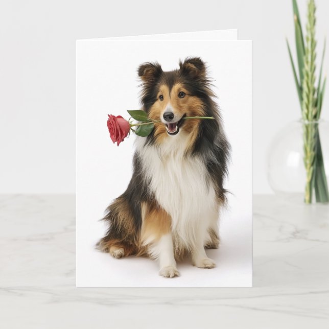 Sheltie Valentine – Gentle Heart, True Love Card (Front)