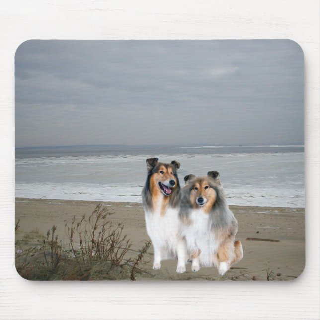 Shelties On The Beach Mousepad (Front)