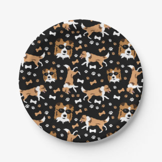 Shelties Shetland Sheepdog Mini Collie Pattern Pap Paper Plate