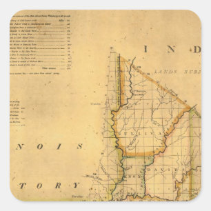 Shelton and Kensett's Map Of The State Of Indiana Square Sticker
