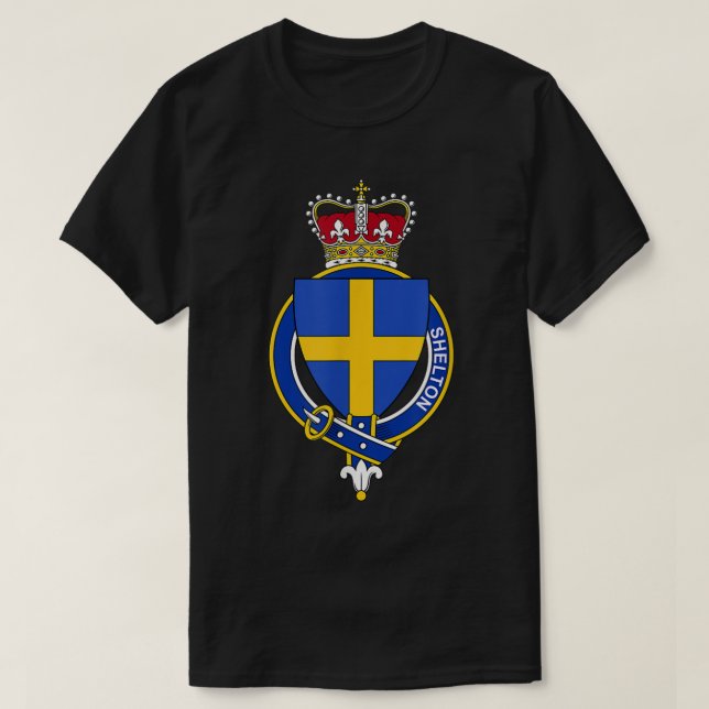 Shelton Coat Of Arms Family Crest  T-Shirt (Design Front)