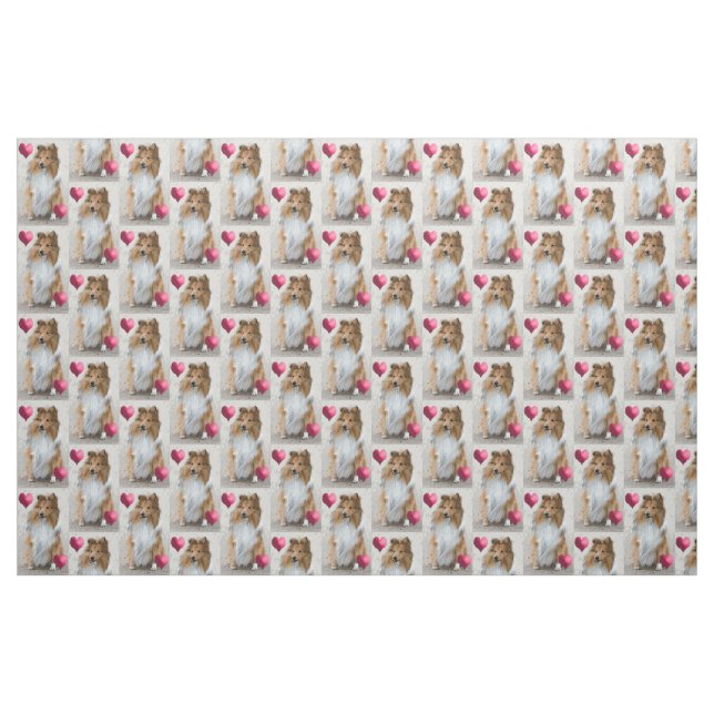 Shelty with hearts fabric (Yard)