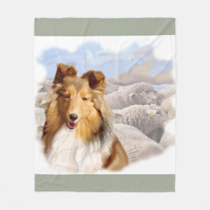 Shelty With Sheep Fleece Blanket