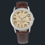 Shema Wailing Wall Jewish Hebrew Men's Watch<br><div class="desc">This is a beautiful men's Shema prayer watch. It has the Israel Wailing Wall as the background and has Hebrew numbers around it. 
 
 שְׁמַע יִשְׂרָאֵל יְהוָה אֱלֹהֵינוּ יְהוָה אֶחָֽד׃
 
 Sh'ma Yisrael Adonai Eloheinu Adonai Ehad - "Hear,  O Israel: the LORD is our God,  the LORD is One."</div>