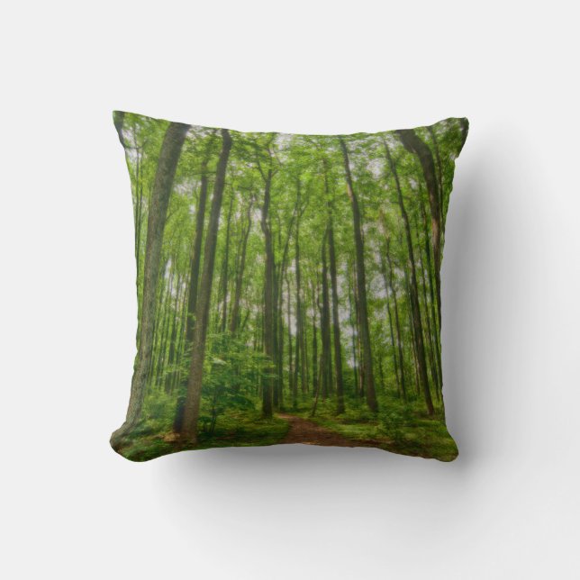 Shenandoah Forest Throw Pillow (Front)
