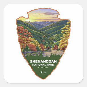 Shenandoah National Park Arrowhead Square Sticker