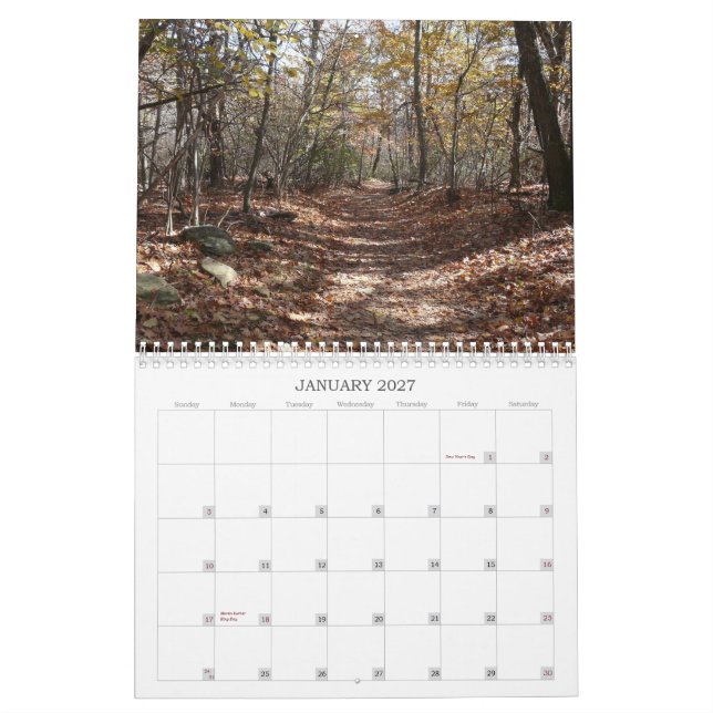 Shenandoah National Park Calendar (Jan 2027)