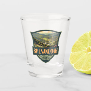 Shenandoah National Park Illustration Travel Retro Shot Glass