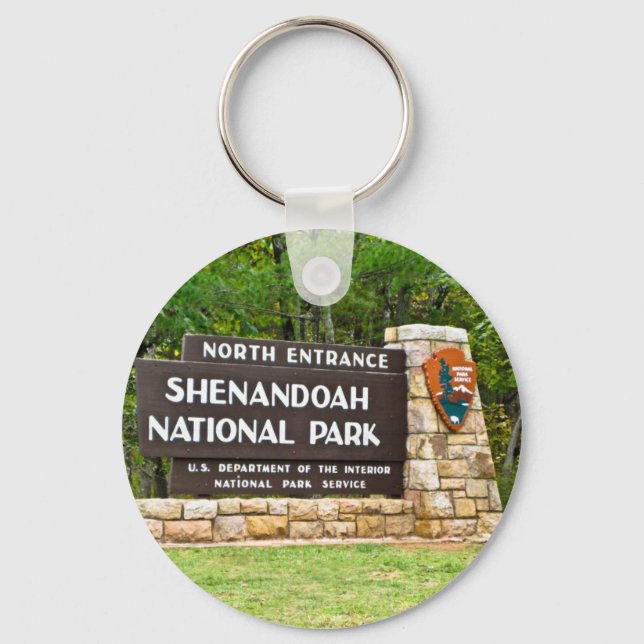 Shenandoah National Park North Entrance Sign Keychain (Front)