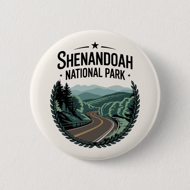 Shenandoah National Park Skyline Drive View Design 2 Inch Round Button (Front)