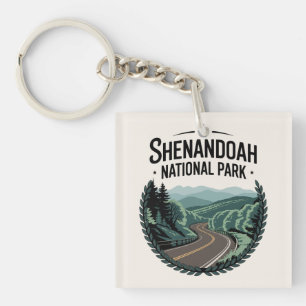 Shenandoah National Park Skyline Drive View Design Keychain