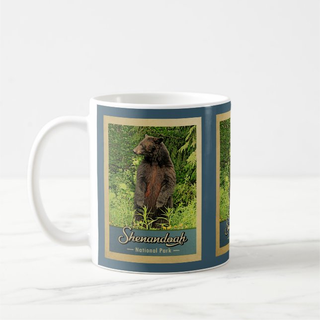 Shenandoah National Park Vintage Bear Coffee Mug (Left)