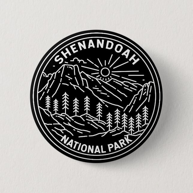 Shenandoah National Park Virginia Monoline 2 Inch Round Button (Front)
