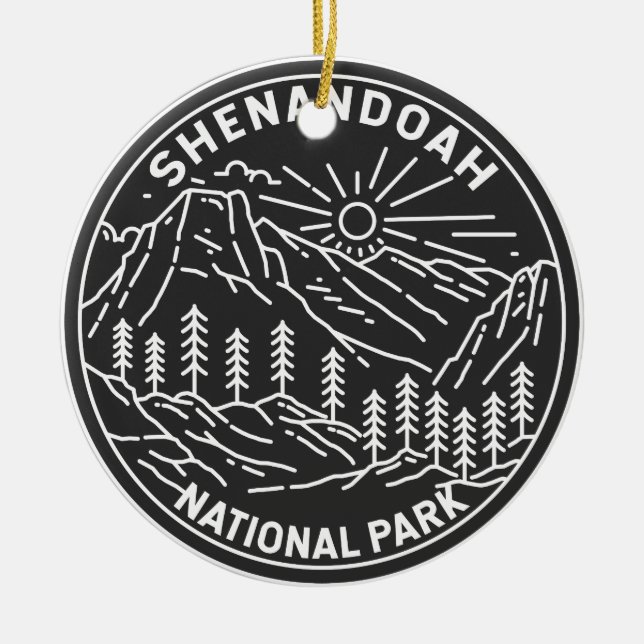 Shenandoah National Park Virginia Monoline Ceramic Ornament (Front)