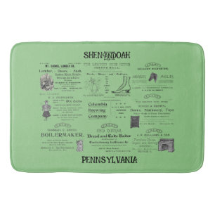 SHENANDOAH PENNSYLVANIA 1880'S ADVERTISING COAL BATH MAT