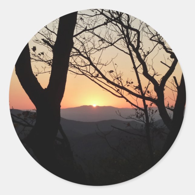 Shenandoah Sunset National Park Landscape Classic Round Sticker (Front)