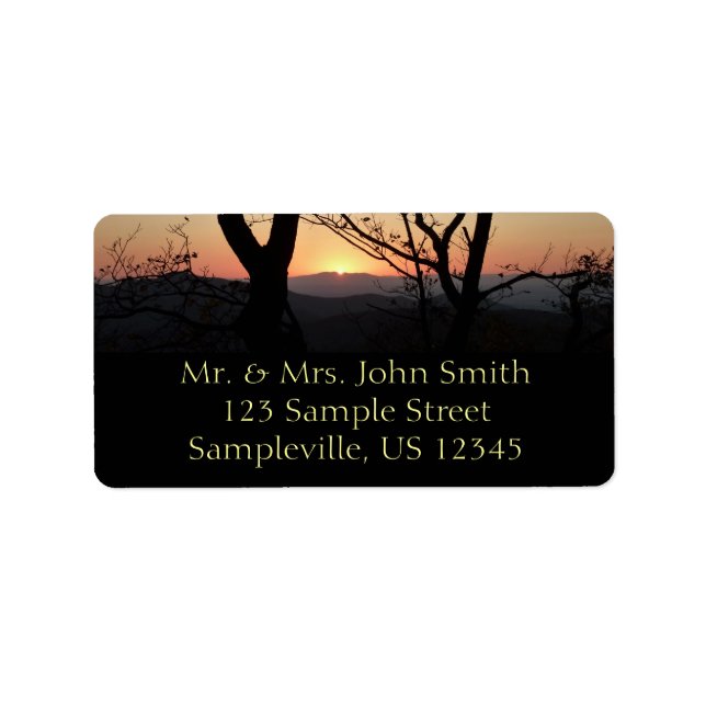 Shenandoah Sunset National Park Landscape Label (Front)