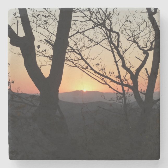 Shenandoah Sunset National Park Landscape Stone Coaster (Front)