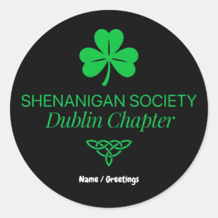Shenanigan Society Dublin Chapter Vintage Heritage Classic Round Sticker