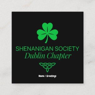 Shenanigan Society Dublin Chapter Vintage Heritage Square Business Card