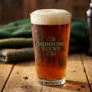 Shenanigan St Patricks Family Name Glass