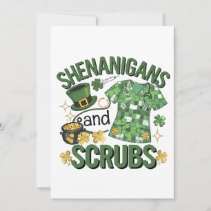 Shenanigans and Scrubs Funny Nursing St Patrick's  Save The Date