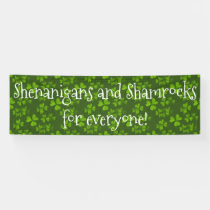 Shenanigans and Shamrocks Pattern St Patrick's Day Banner