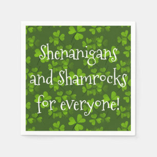 Shenanigans and Shamrocks Pattern St Patrick's Day Napkin