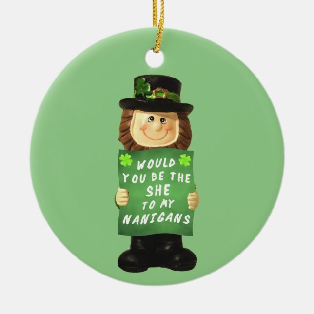 Shenanigans Ceramic Ornament (Front)