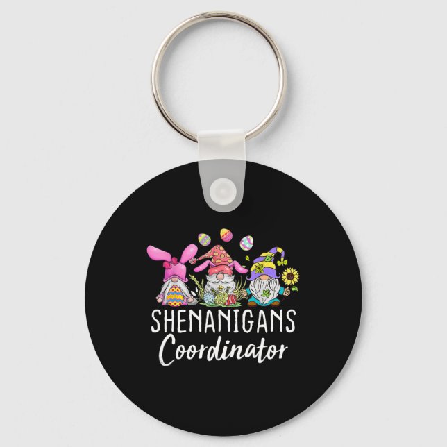 Shenanigans Coordinator Easter Bunny Gnomes Rabbit Keychain (Front)