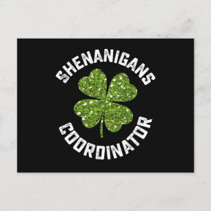 Shenanigans Coordinator Funny St Patrick's Day Postcard