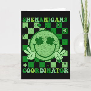 Shenanigans Coordinator Retro Groovy Smile St Patr Card
