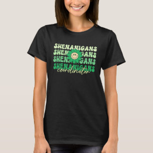 Shenanigans Coordinator Retro Groovy St Patricks D T-Shirt